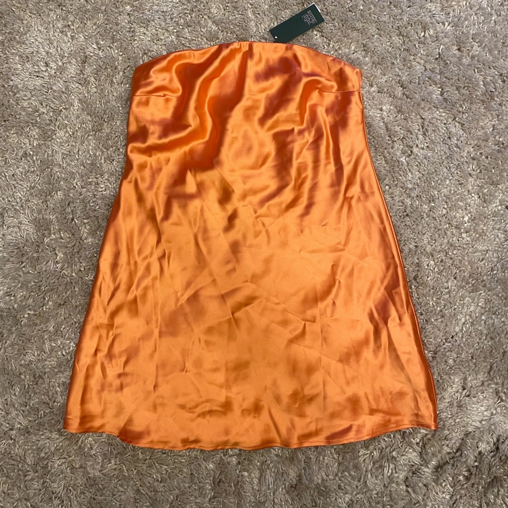Wild Fable Orange Strapless Sheath Dress Cocktail